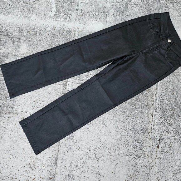 Shein Girl Pant Black Faux Leather Pant Straight Size Petite XS - Picture 4 of 11